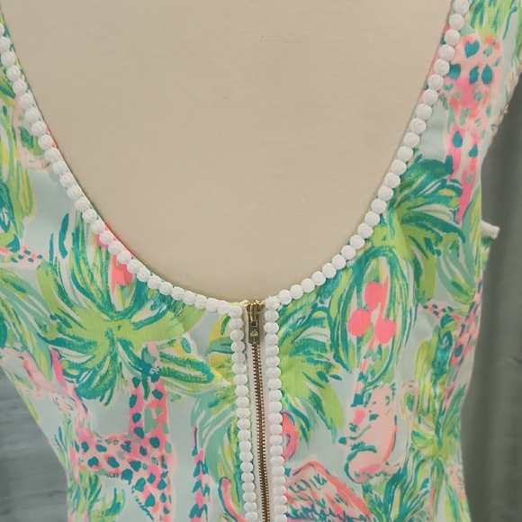 Tropical Print Sleeveless Dress - Picture 5 of 6